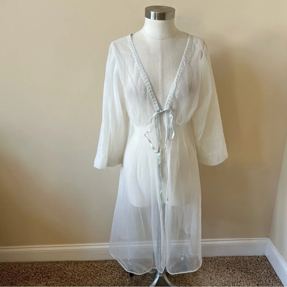 Vintage tie front night gown robe 17986